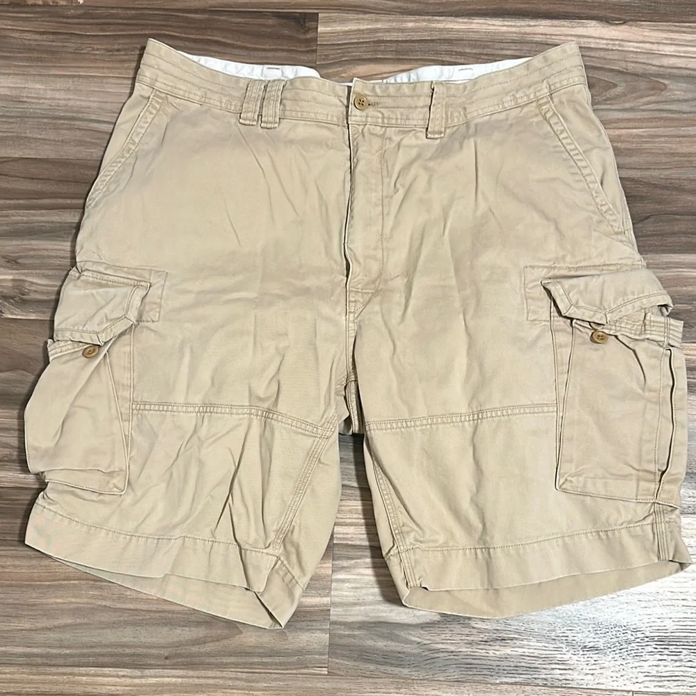 Vtg. Polo Ralph Lauren Mens Cargo Shorts Size 42T Chino Khaki Tan